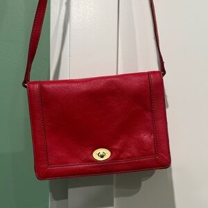 J. Crew Vibrant holiday Red Leather Shoulder Bag Clutch Purse